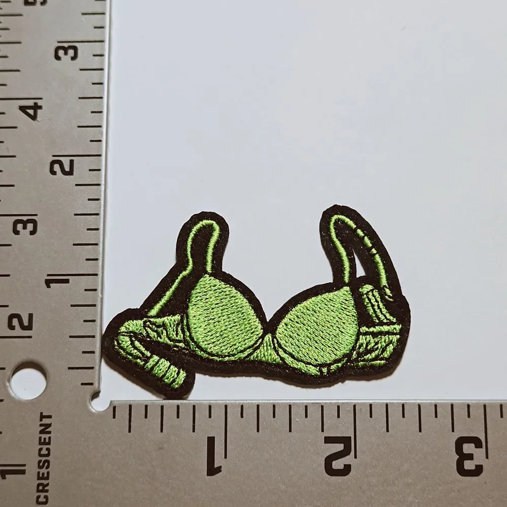 Iron On Patch-Crafts Material DIY Accessory-green bra lingerie
